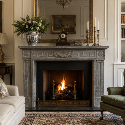 Windsor Arms Mantel - Graphite Finish